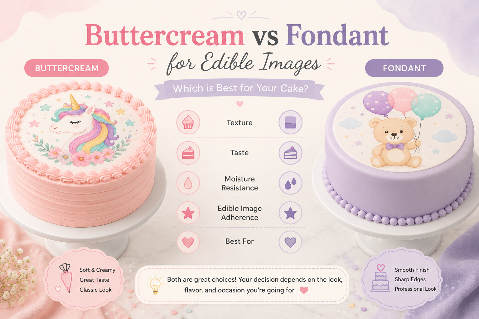 Buttercream vs Fondant for Edible Images: Which Works Best?