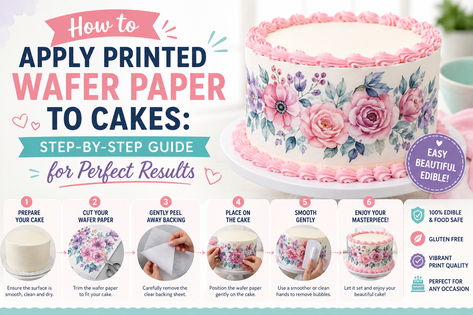How to Apply Printed Wafer Paper to Cakes: Step-by-Step Guide for Perfect Results