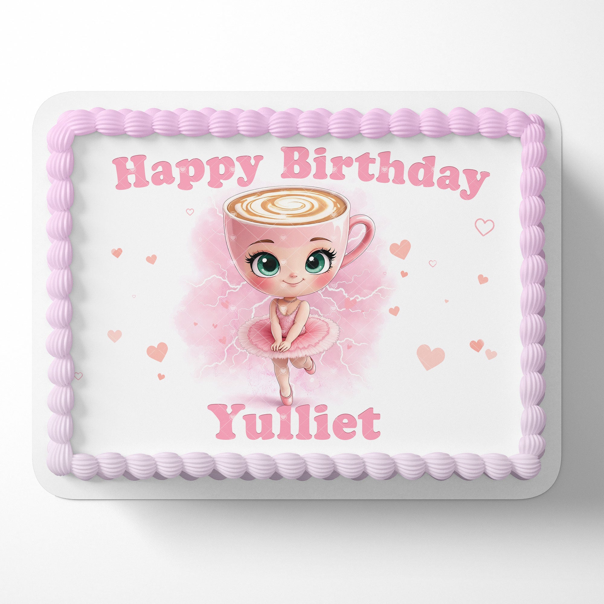 Ballerina Cappuccina Brainrot Edible Cake Image - Edible Cake Topper | Birthday Cake Decoration | Photo Cake Image