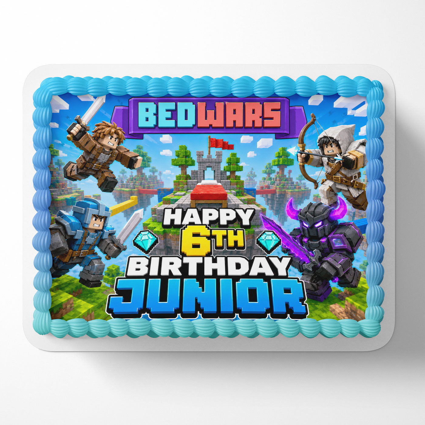 Bedwars Squads Roblox Custom Edible Cake Image - Edible Cake Topper Birthday Cake Decoration