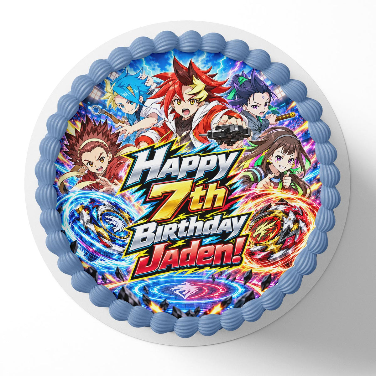 Beyblade Edible Cake Topper | Birthday Cake Decoration | Photo Cake Image | Custom Edible Cake Topper