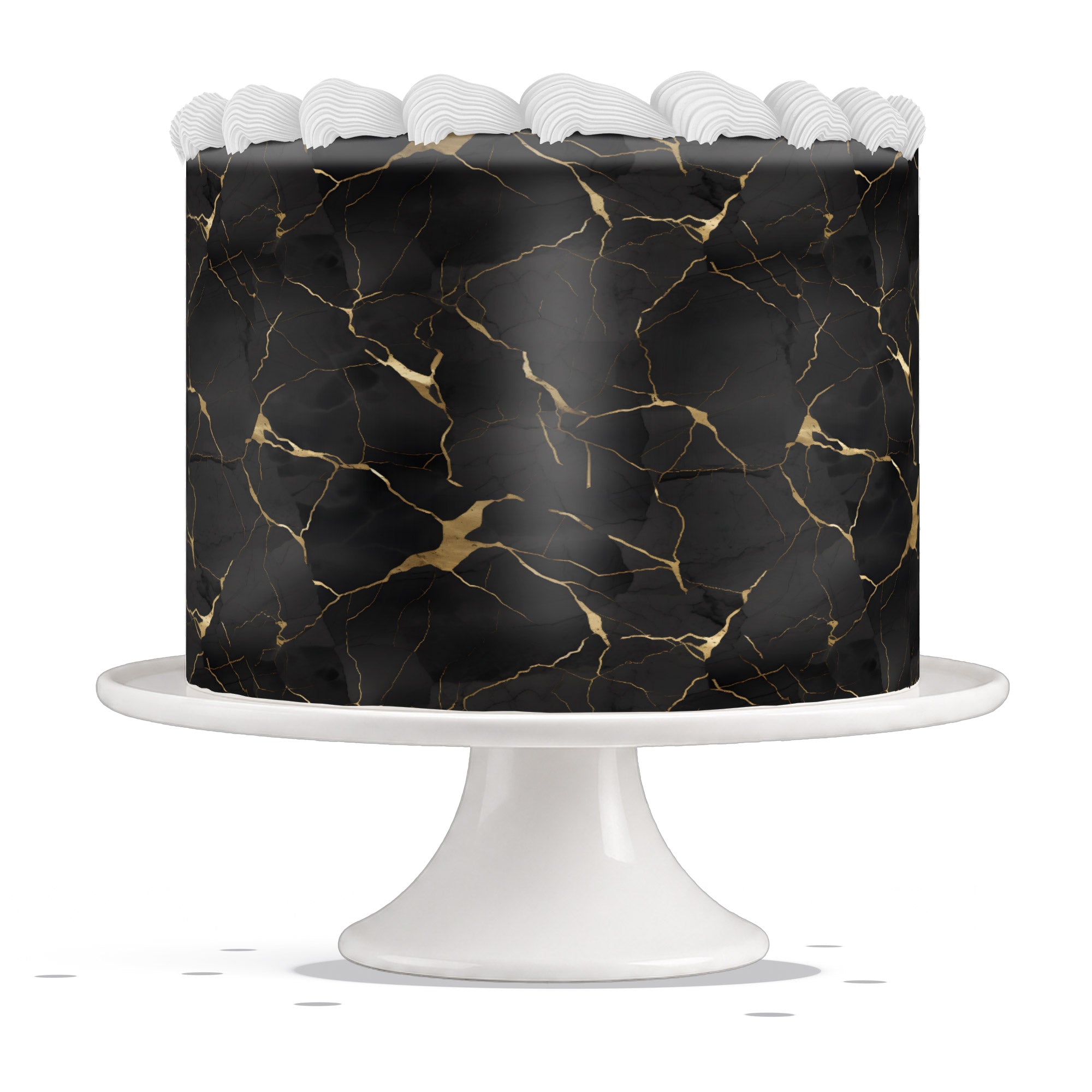 Black Marble Gold Veins Edible Cake Wrap Strip ā Icing Sheet Cake - Edible Cake Topper | Icing Sheet | Birthday Cake Decoration