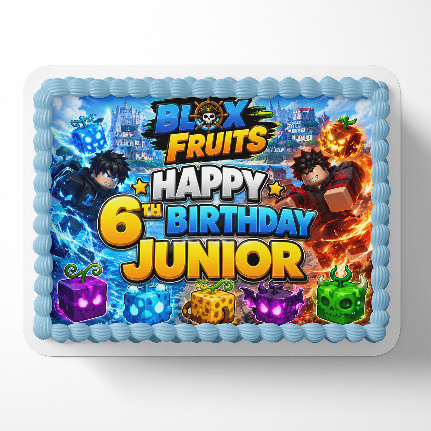 Blox Fruits Roblox Custom Edible Cake Image - Edible Cake Topper Birthday Cake Decoration
