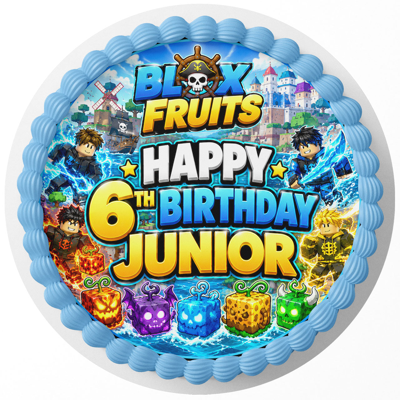 Blox Fruits Roblox Custom Edible Cake Image - Edible Cake Topper Birthday Cake Decoration