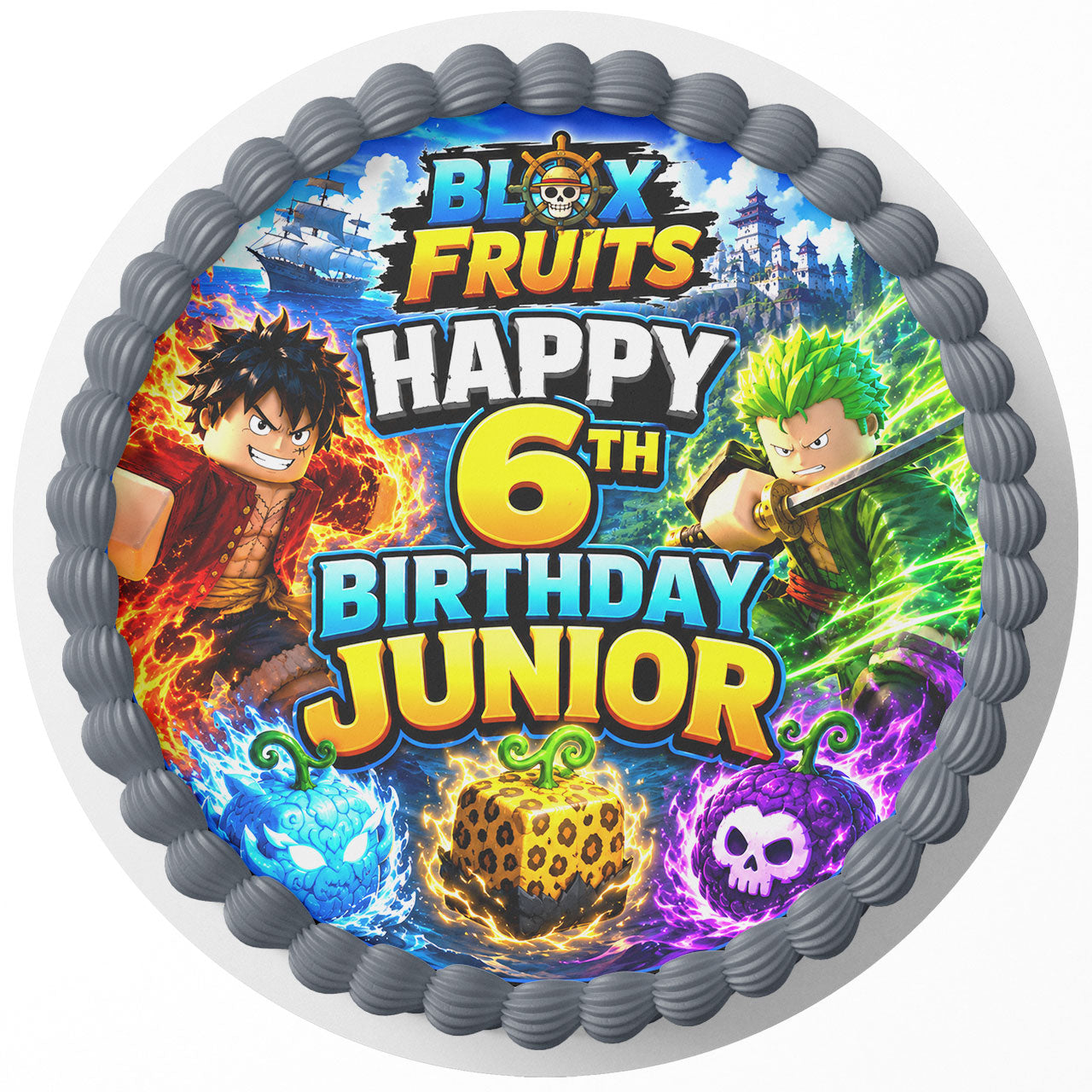 Blox Fruits Roblox One Piece Custom Edible Cake Image - Edible Cake Topper Birthday Cake Decoration