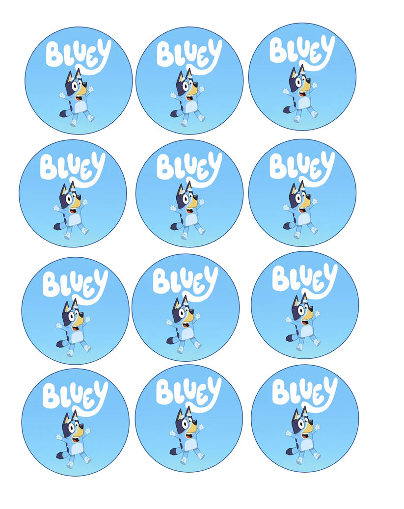 Bluey Edible Cupcake Toppers Icing Sheet or Wafer Paper