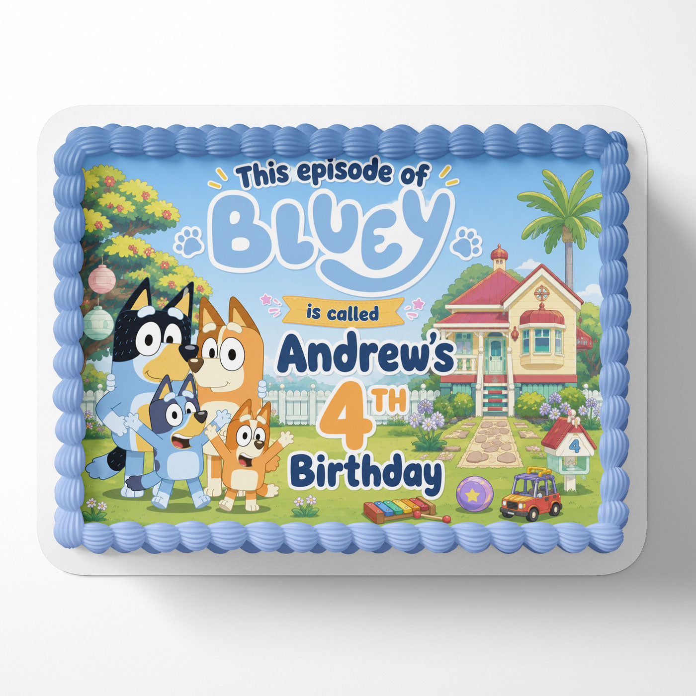 This Episode of Bluey is Called Custom Edible Cake Image - Edible Cake Topper Birthday Cake Decoration