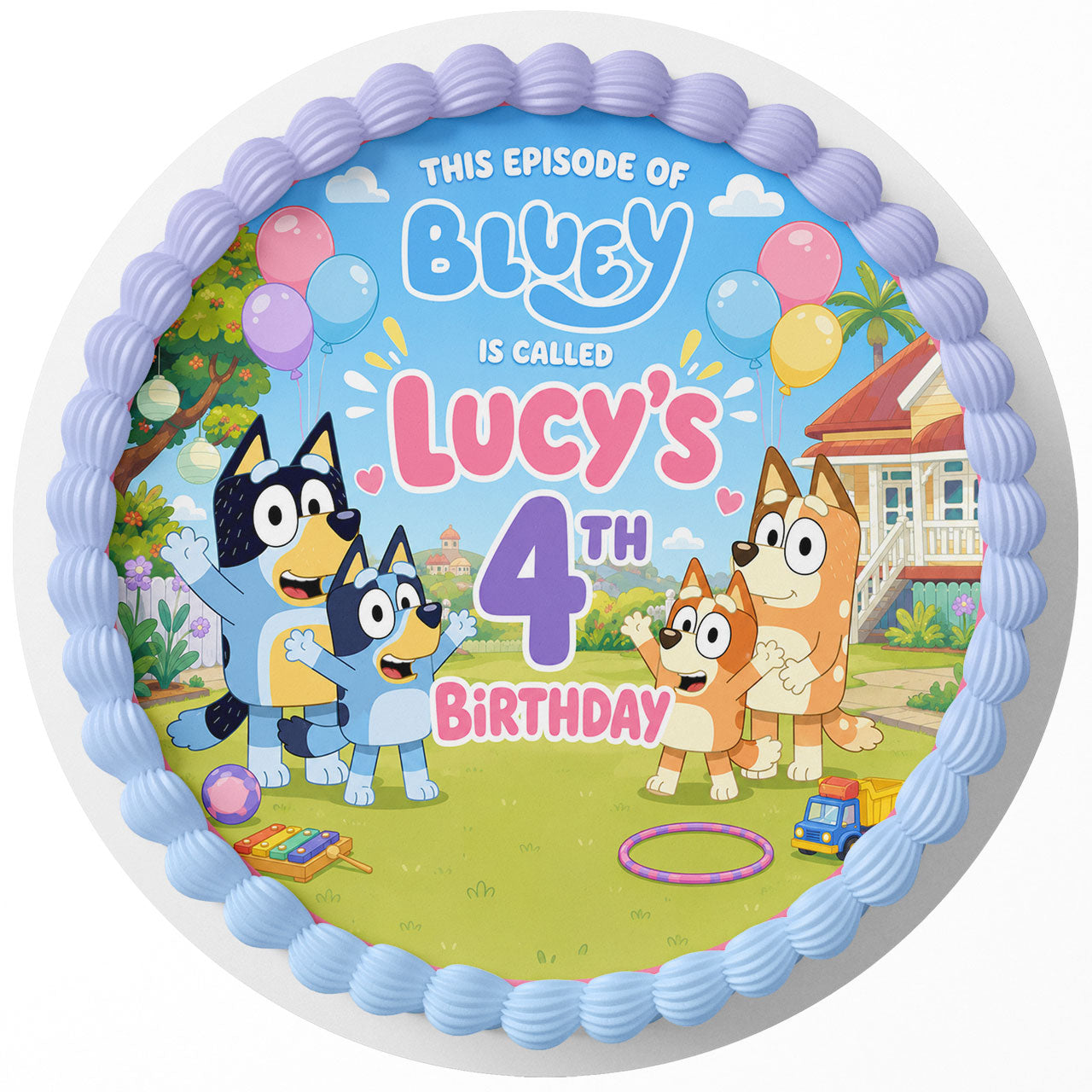 Bluey Family Episode Called Custom Edible Cake Image - Edible Cake Topper Birthday Cake Decoration