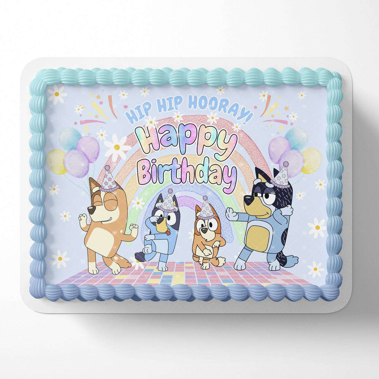 Bluey Rainbow Family Edible Cake Topper