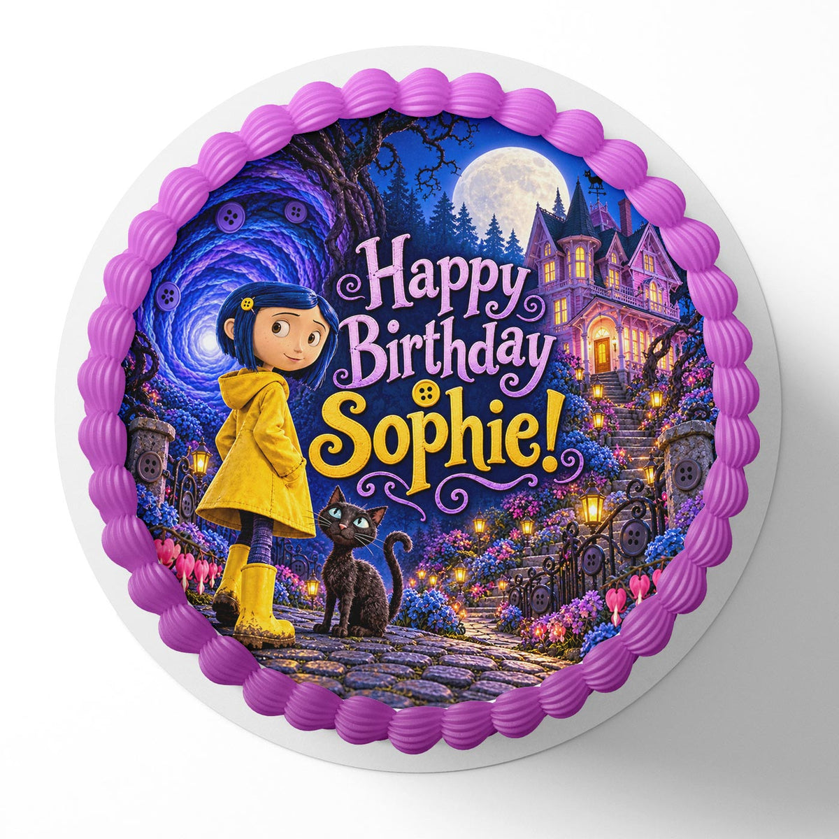 Coraline Edible Cake Topper | Birthday Cake Decoration | Photo Cake Image | Custom Edible Cake Topper