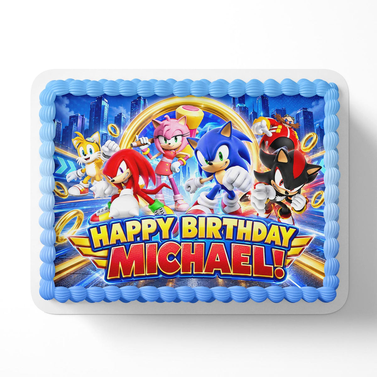 Sonic Classic Shadow Kids Edible Cake Topper | Birthday Cake Decoration | Photo Cake Image | Custom Edible Cake Topper