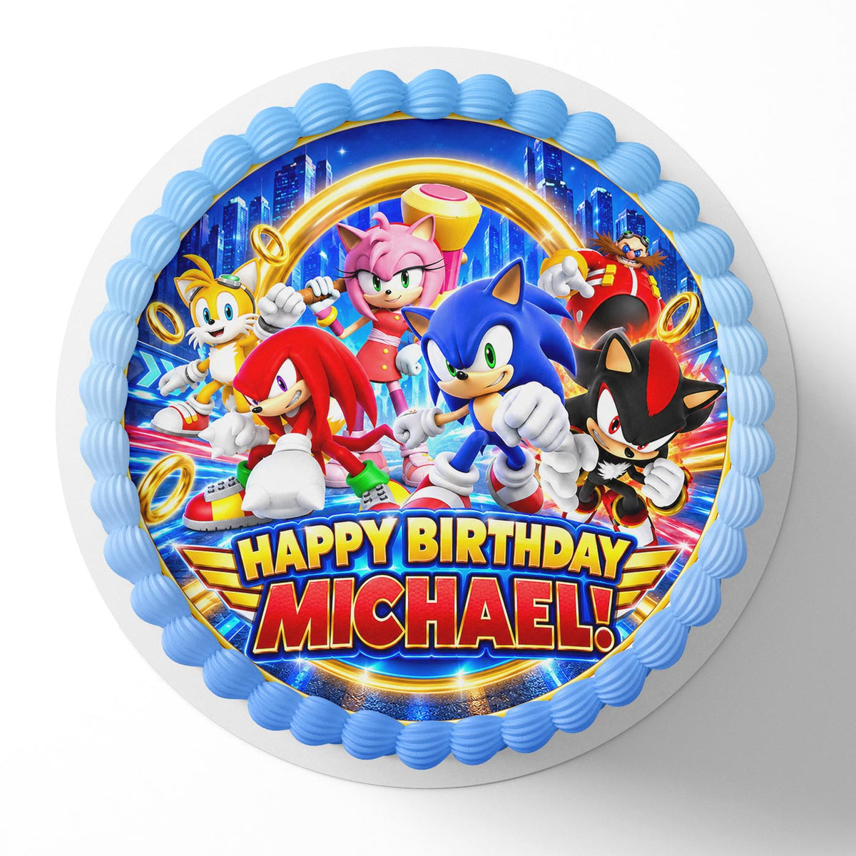 Sonic Classic Shadow Kids Edible Cake Topper | Birthday Cake Decoration | Photo Cake Image | Custom Edible Cake Topper