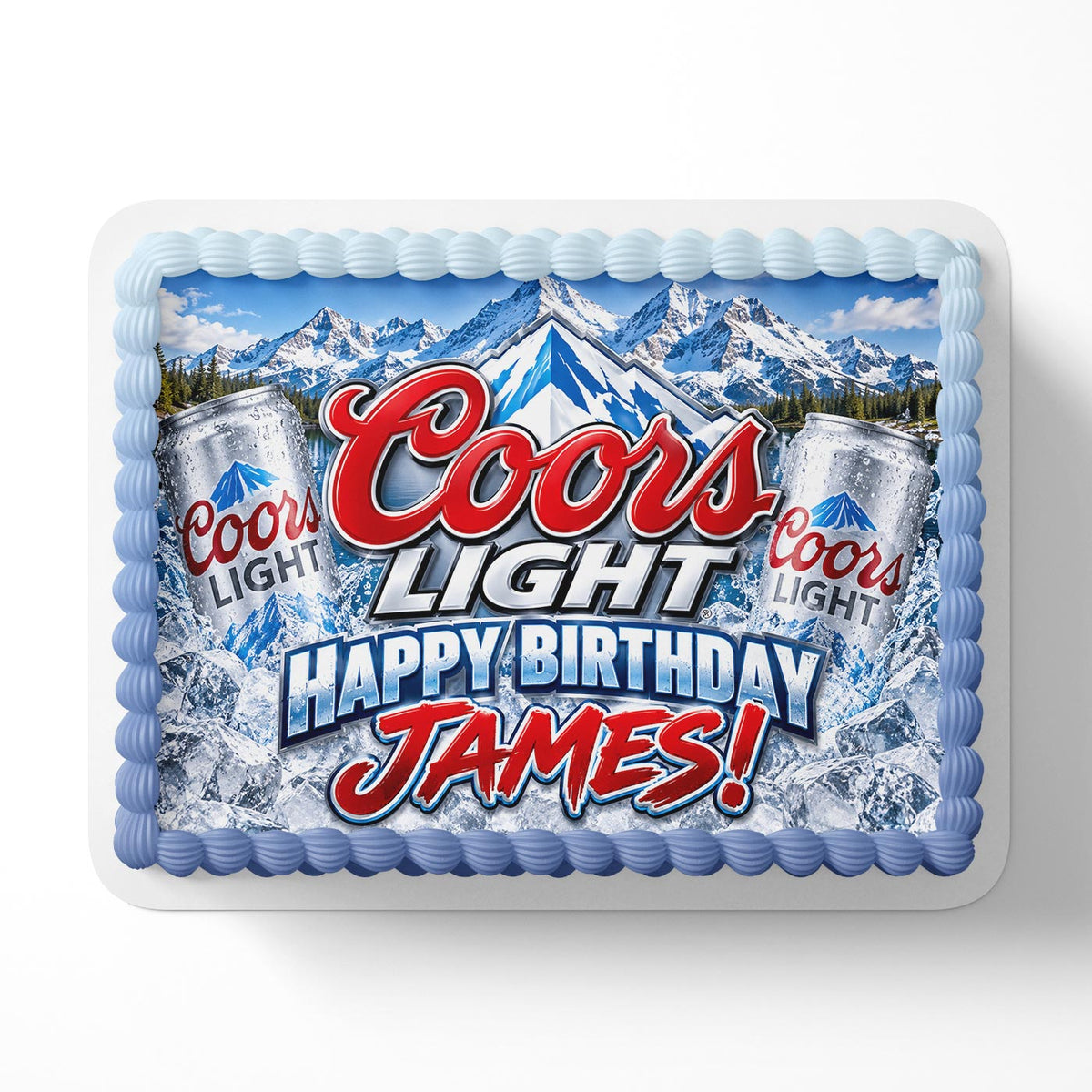 Coors Light Beer Edible Cake Topper Decoration | Photo Cake Image Custom Edible Cake Topper