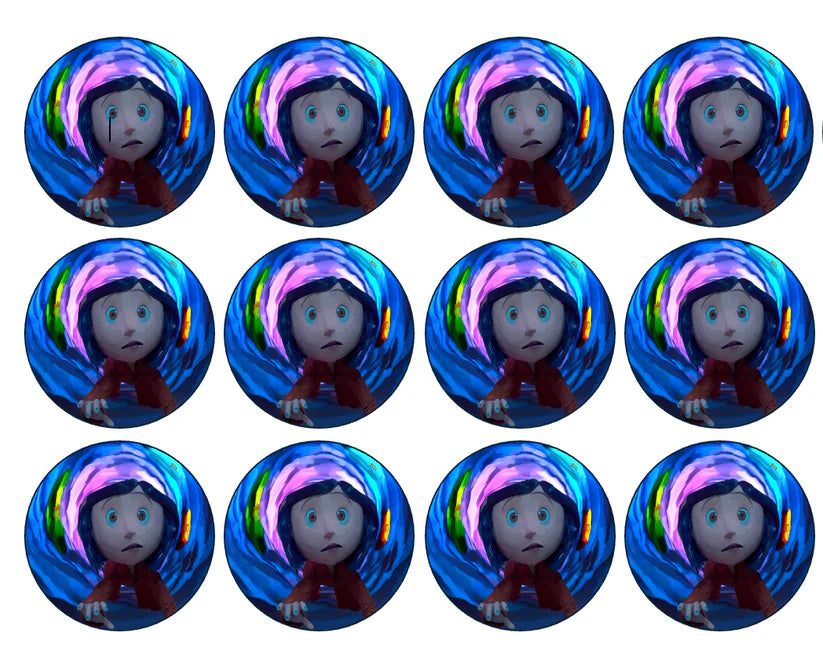Coraline Edible Cupcake Toppers Icing Sheet or Wafer Paper