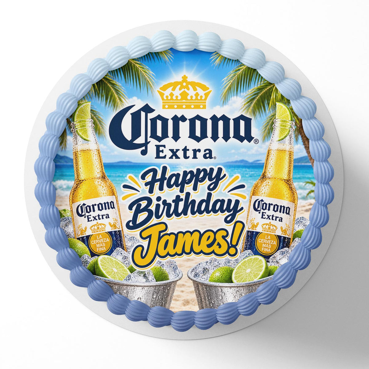 Corona Beer Edible Cake Topper Birthday Cake Decoration Photo Cake Image Custom Edible Cake Topper