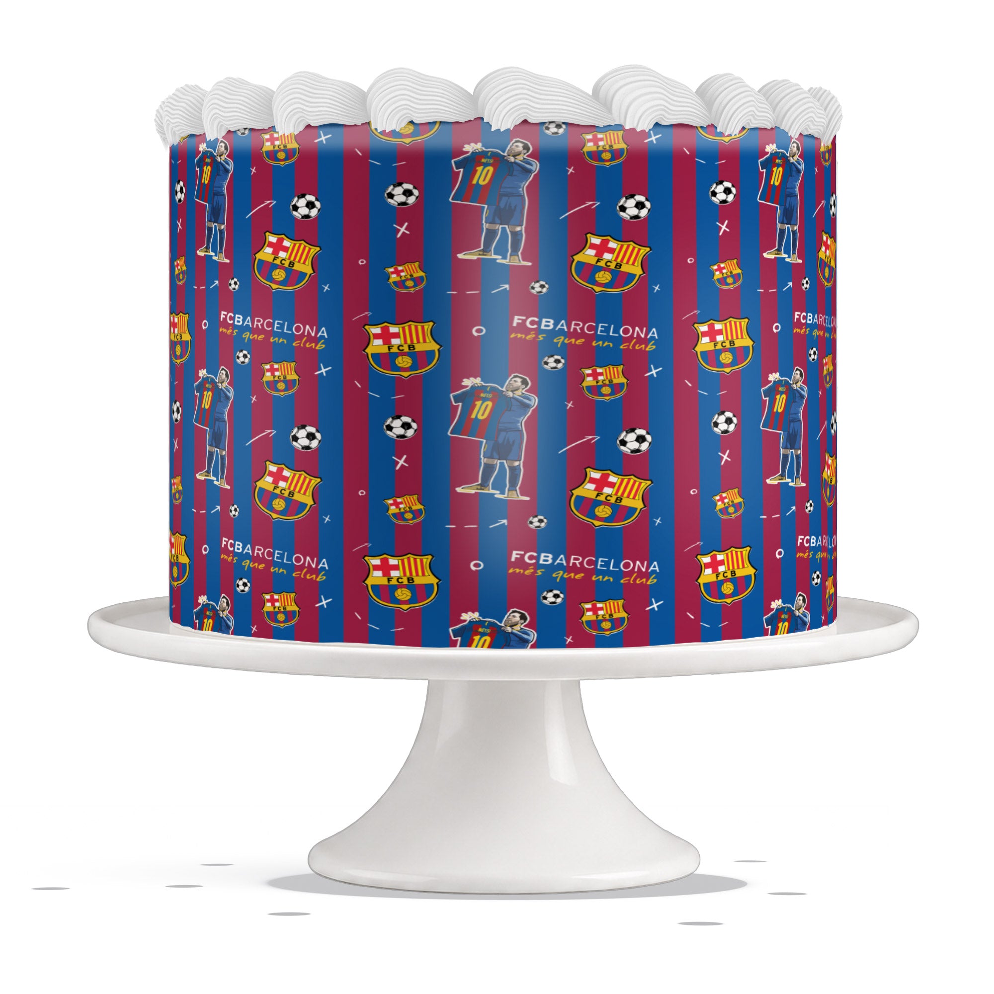 Fc Barcelona Messi Stripes Edible Cake Wrap Strip ā Icing Sheet C - Edible Cake Topper | Icing Sheet | Birthday Cake Decoration