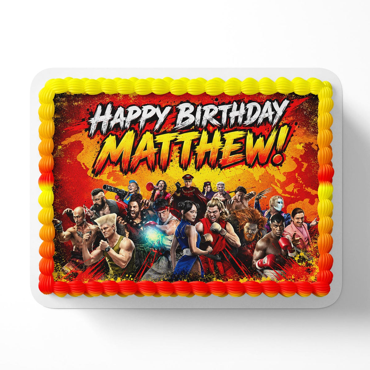 Street Fighters Edible Cake Topper | Birthday Cake Decoration | Photo Cake Image | Custom Edible Cake Topper