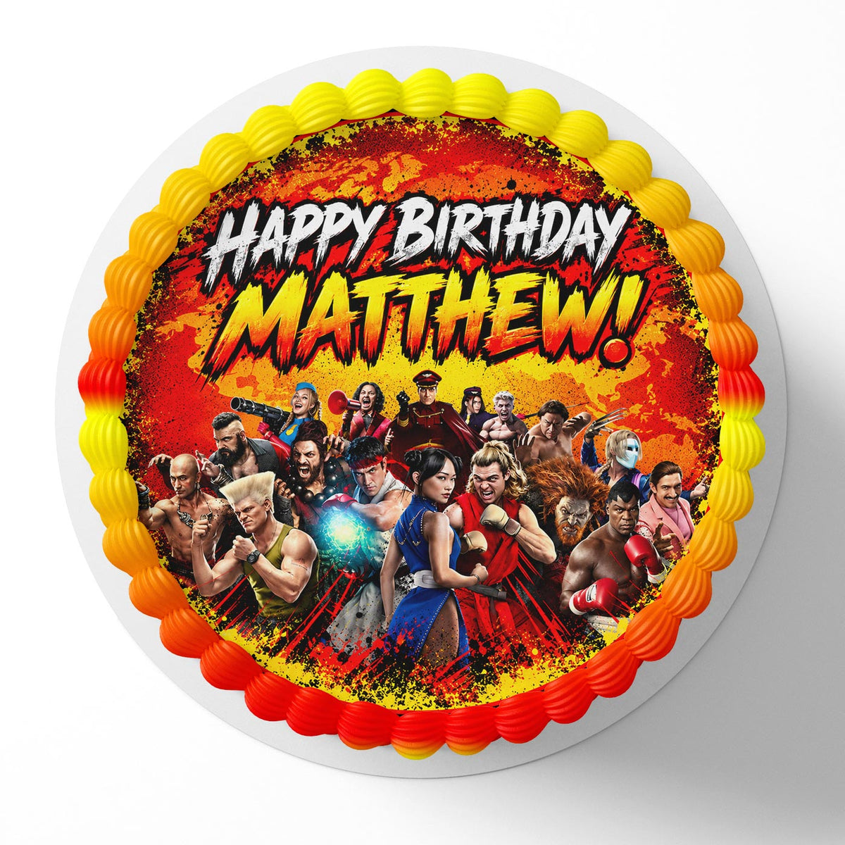 Street Fighters Edible Cake Topper | Birthday Cake Decoration | Photo Cake Image | Custom Edible Cake Topper