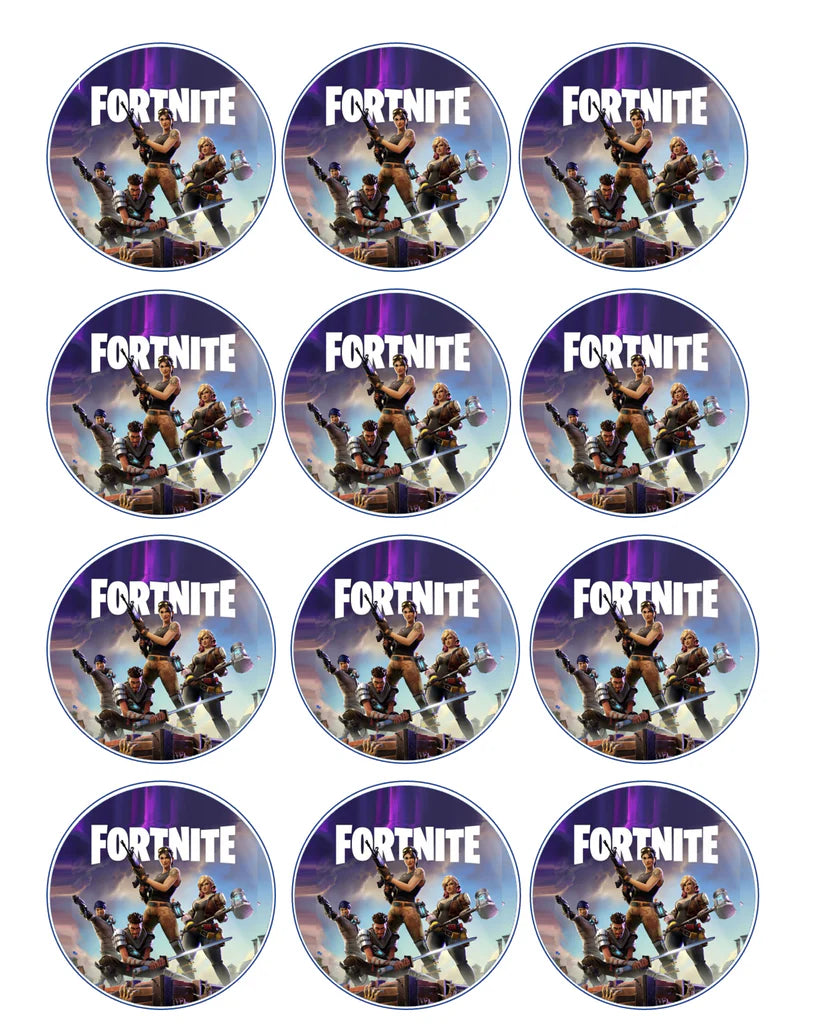 Fortnite Edible Cupcake Toppers Icing Sheet or Wafer Paper