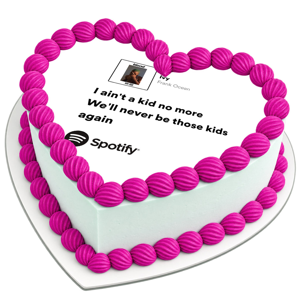 Frank Ocean I ain't a Kid no More Heart Cake Topper – Edible Cake Image – Icing Sheet for Cakes