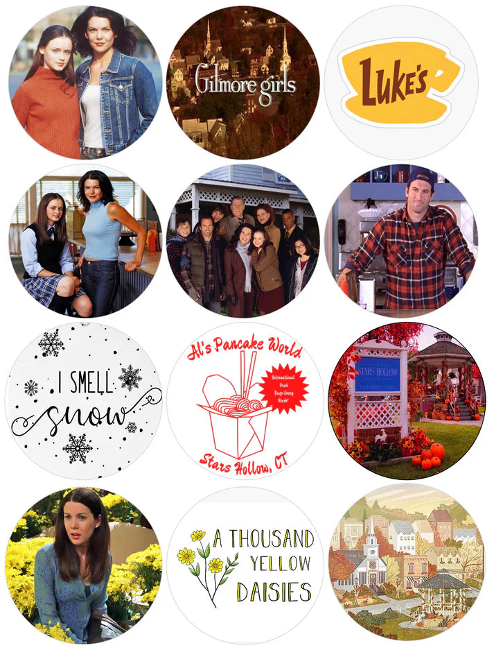 Gilmore Girls Edible Cupcake Toppers Icing Sheet or Wafer Paper