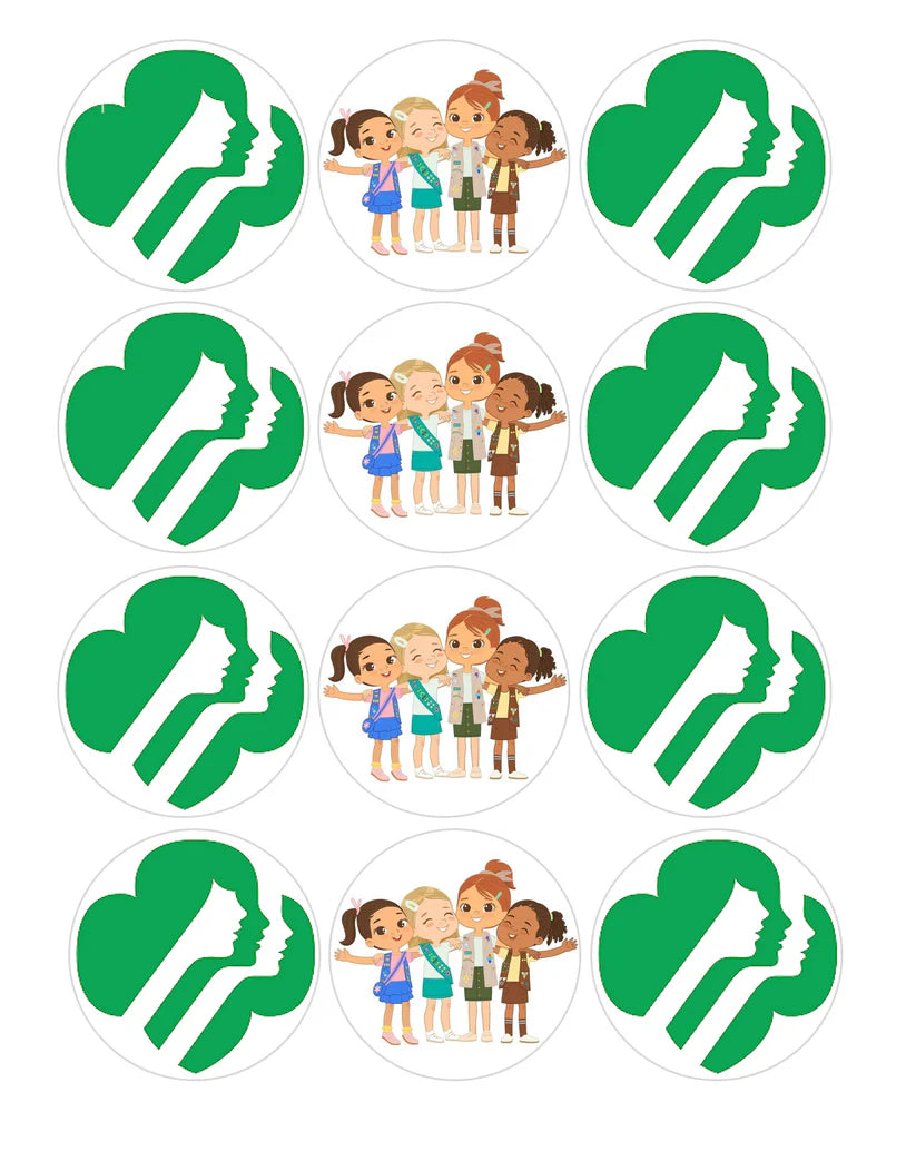 Girl Scouts Edible Cupcake Toppers Icing Sheet or Wafer Paper