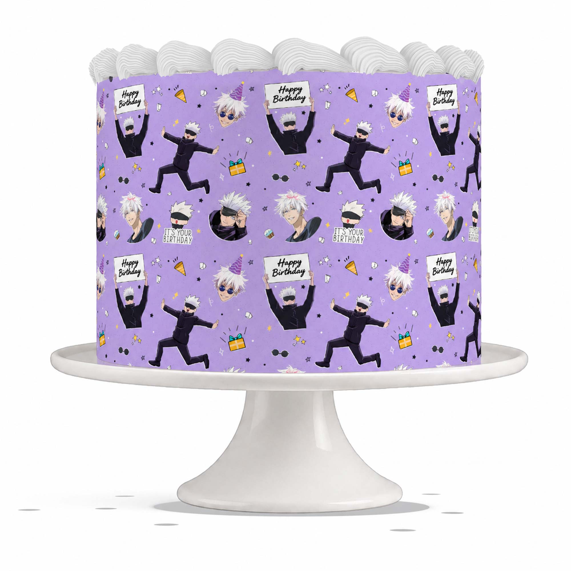 Gojo JuJujutsu Kaisen Edible Cake Wrap Strip ā Icing Sheet Cake S - Edible Cake Topper | Icing Sheet | Birthday Cake Decoration