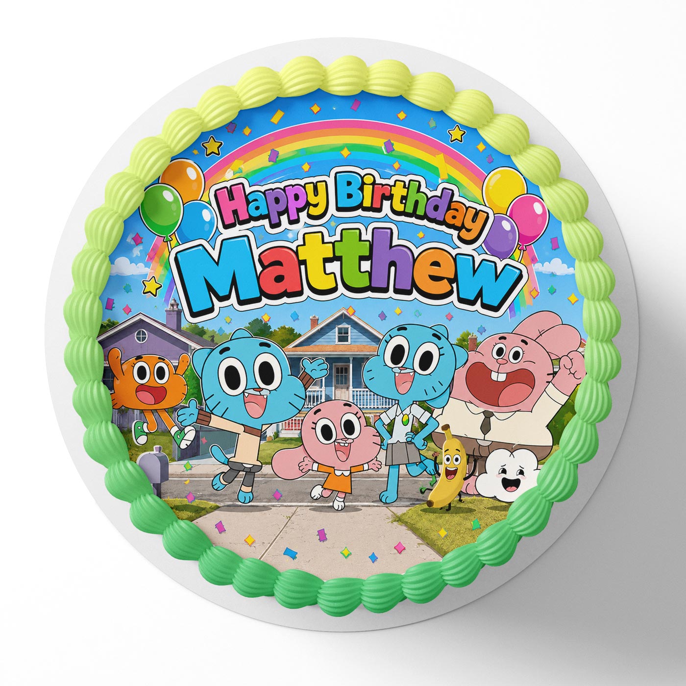 Amazing World of Gumball Edible Cake Topper | Birthday Cake Decoration | Photo Cake Image