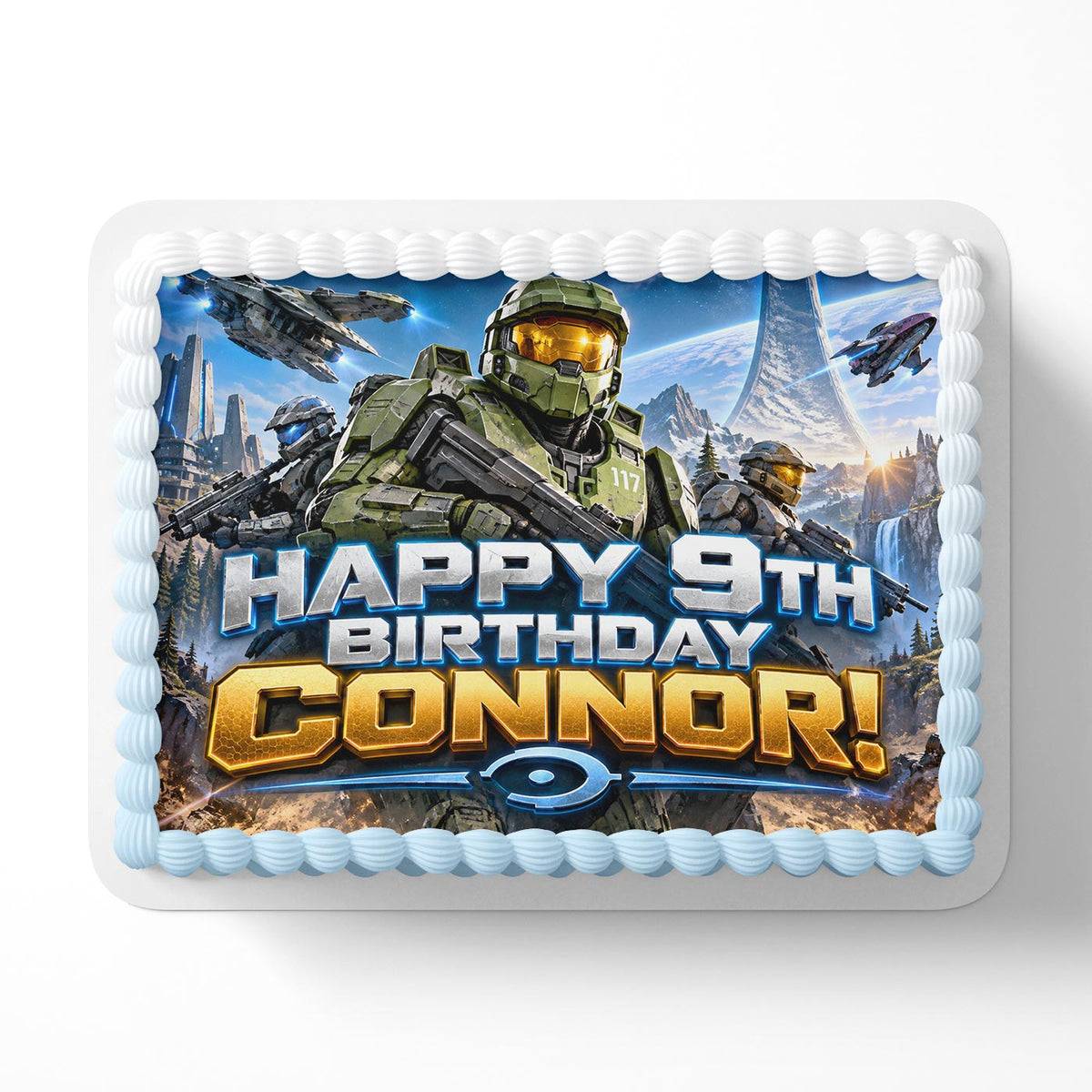 Halo Campaign Evolved Edible Cake Topper | Birthday Cake Decoration | Photo Cake Image | Custom Edible Cake Topper