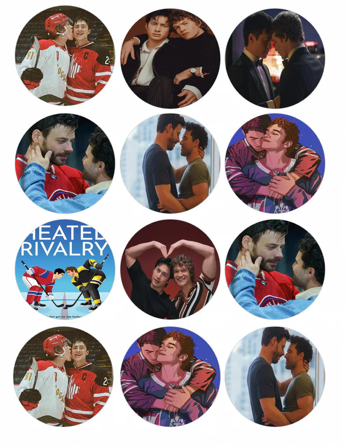 Heated Rivalry Edible Cupcake Toppers Icing Sheet or Wafer Paper