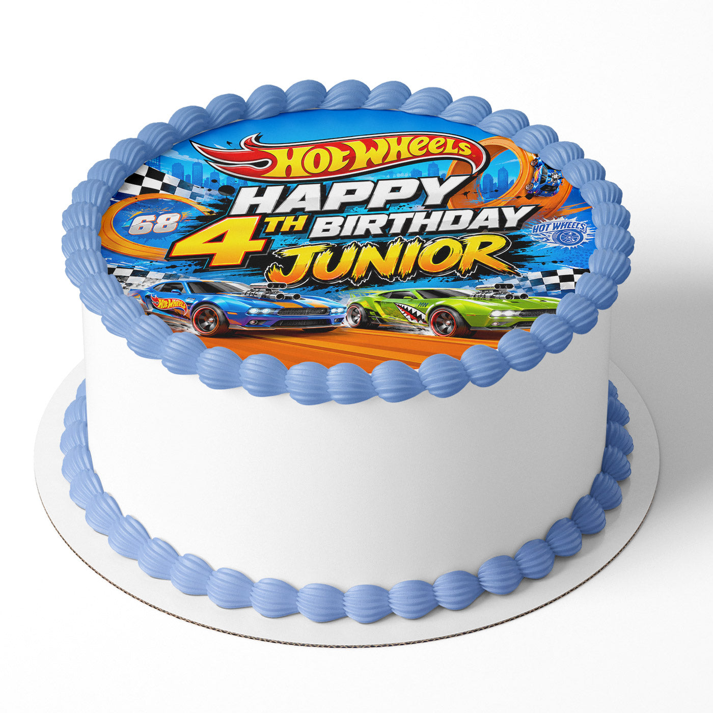 Hot Wheels Cars Racing Kids Inspired Custom Edible Cake Image Topper Decoration Icing Sheet