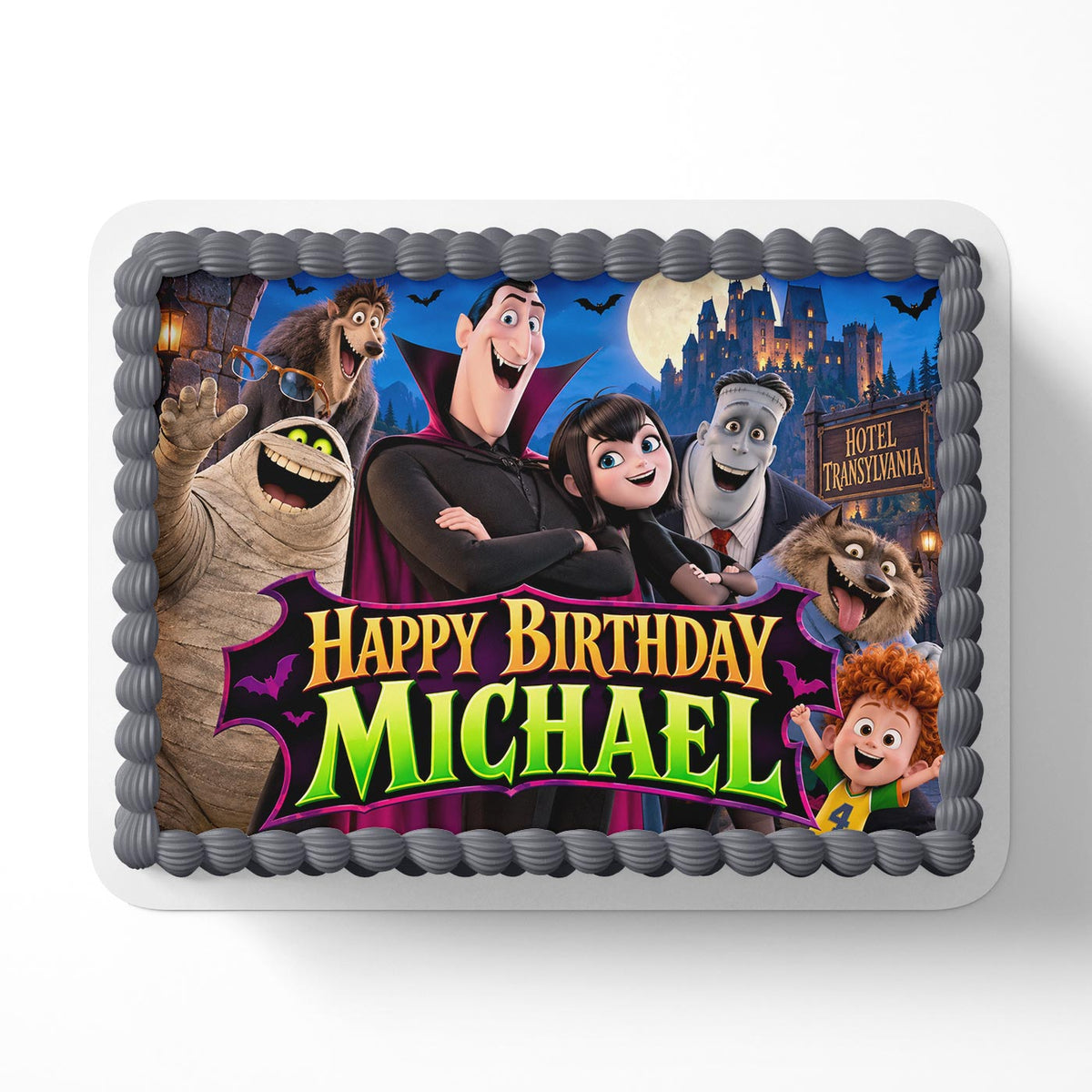 Hotel Kids Transilvania Edible Cake Topper | Birthday Cake Decoration | Photo Cake Image