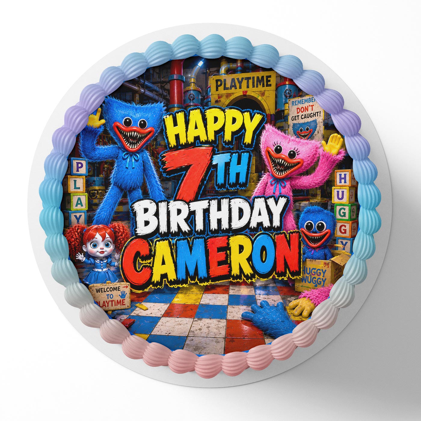 Huggy Wuggy Kids Fun Edible Cake Topper | Birthday Cake Decoration | Photo Cake Image