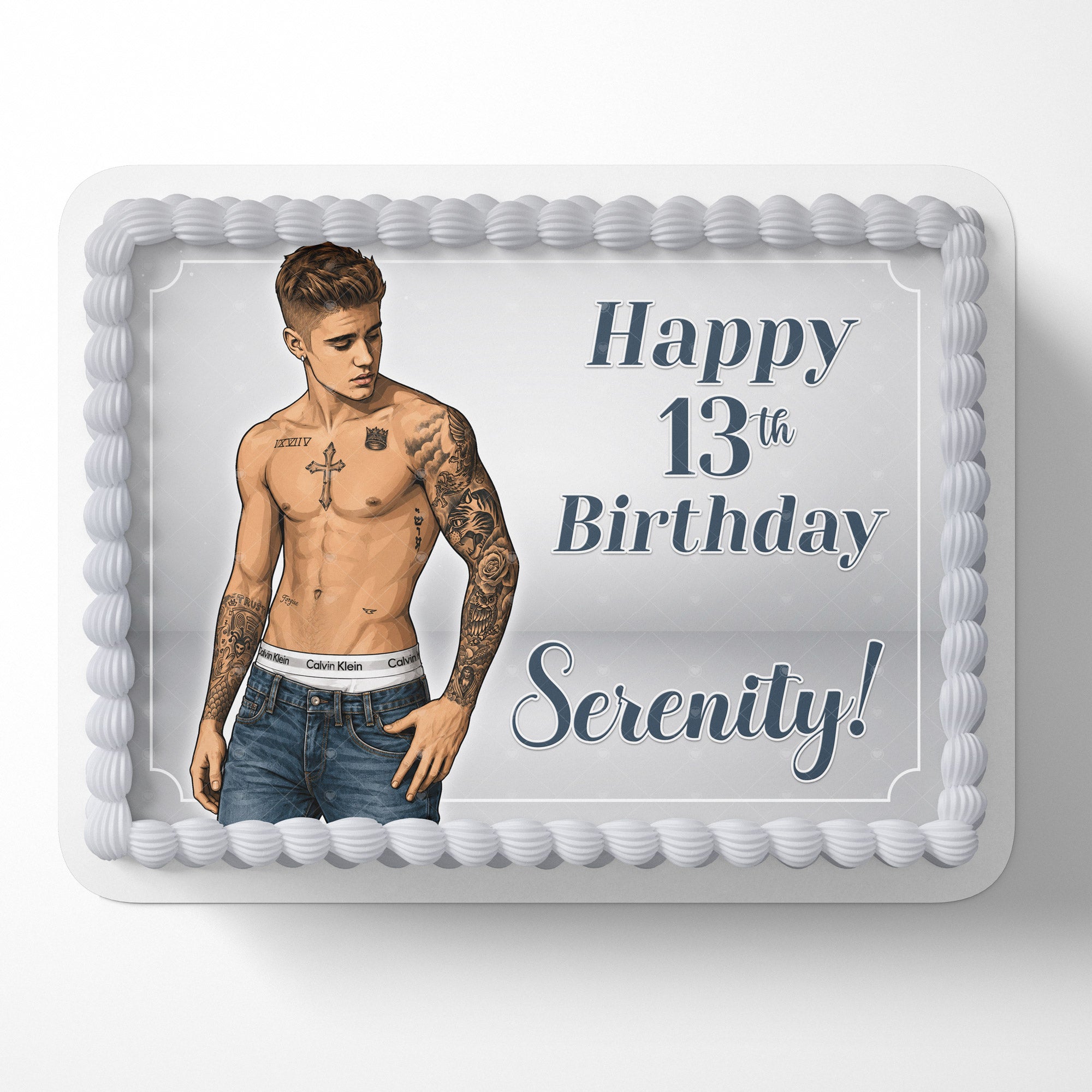 Justin Bieber – Icing Sheet - Personalized Edible Cake Topper | Custom Icing Sheet | Birthday Cake Decoration | Photo Cake Image