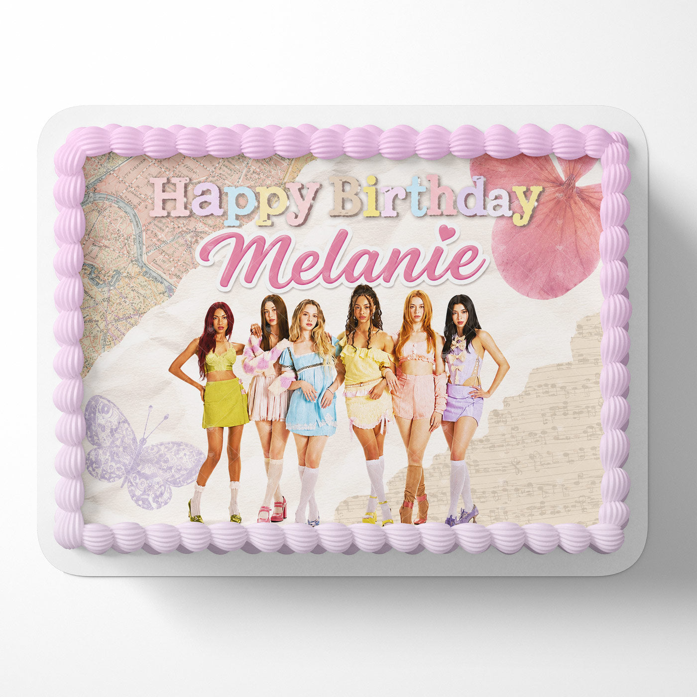 KATSEYE Girl Group K-pop Custom Edible Cake Image - Edible Cake Topper Birthday Cake Decoration