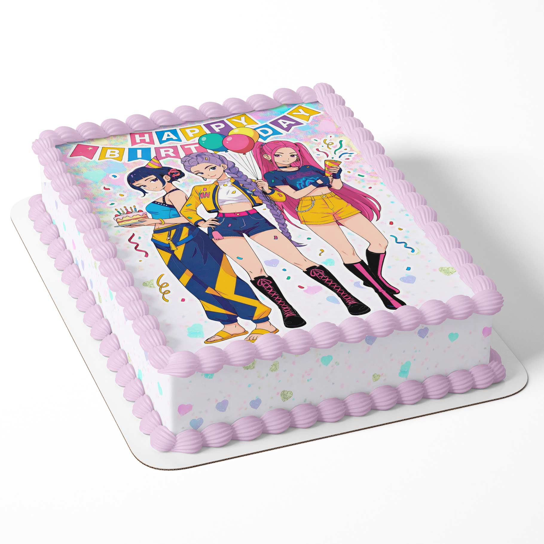 K-Pop Demon Hunters Girls Ribbon Edible Cake Topper