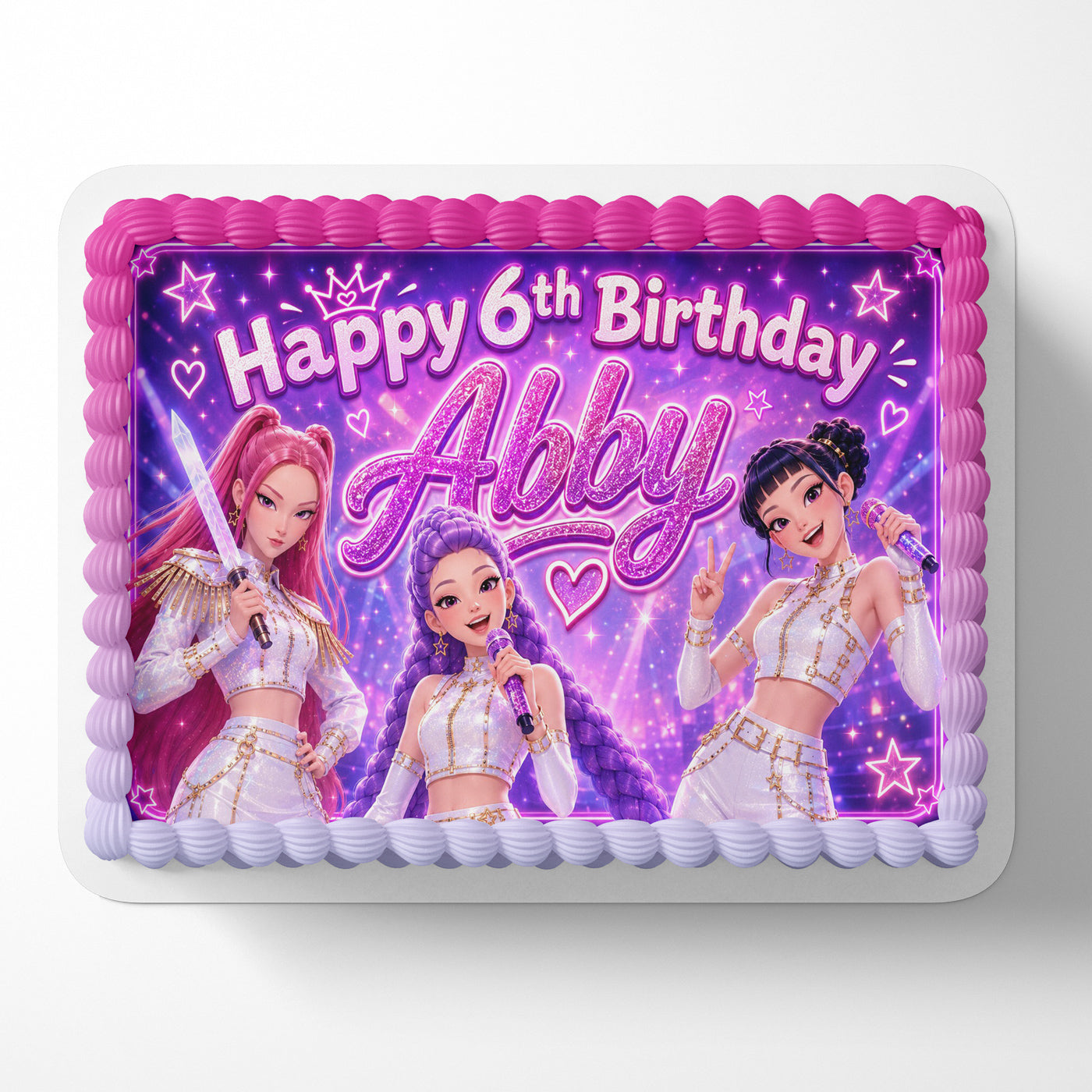 Kpop Demon Hunter Golden Rumi Mira Zoey Edible Cake Image - Edible Cake Topper Birthday Cake Decoration