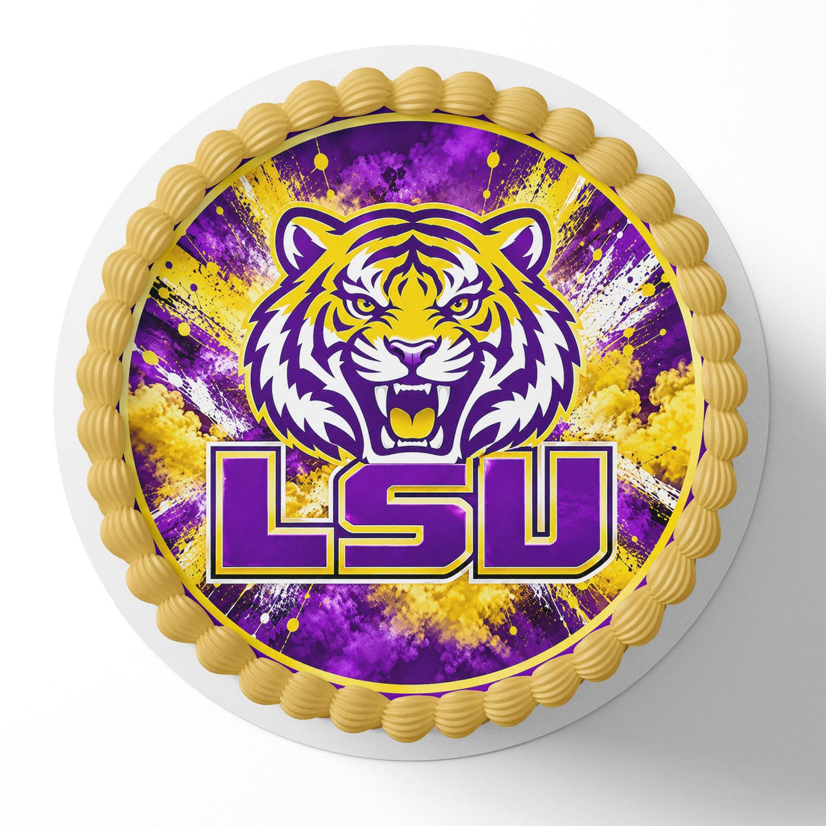 LSU Edible Cake Topper | Birthday Cake Decoration | Photo Cake Image | Custom Edible Cake Topper