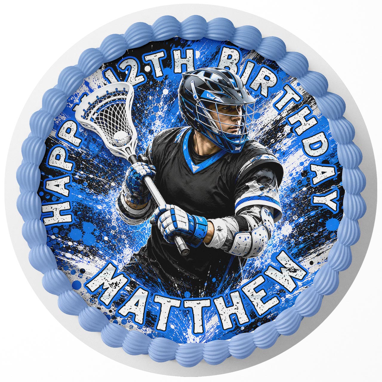 Lacrosse Custom Edible Cake Image - Edible Cake Topper | Birthday Cake Decoration