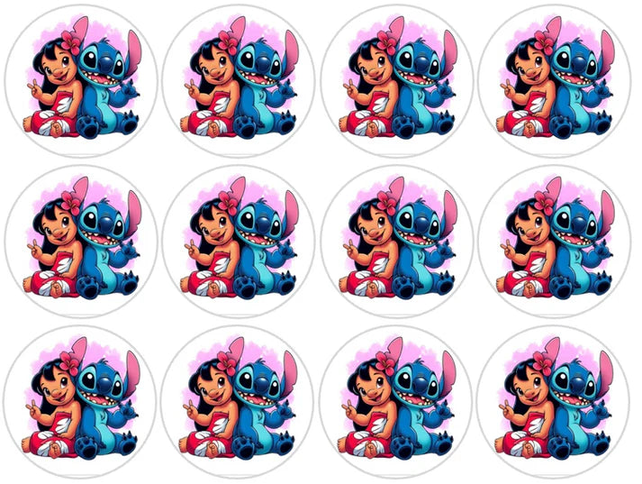 Lilo and Stitch Edible Cupcake Toppers Icing Sheet or Wafer Paper