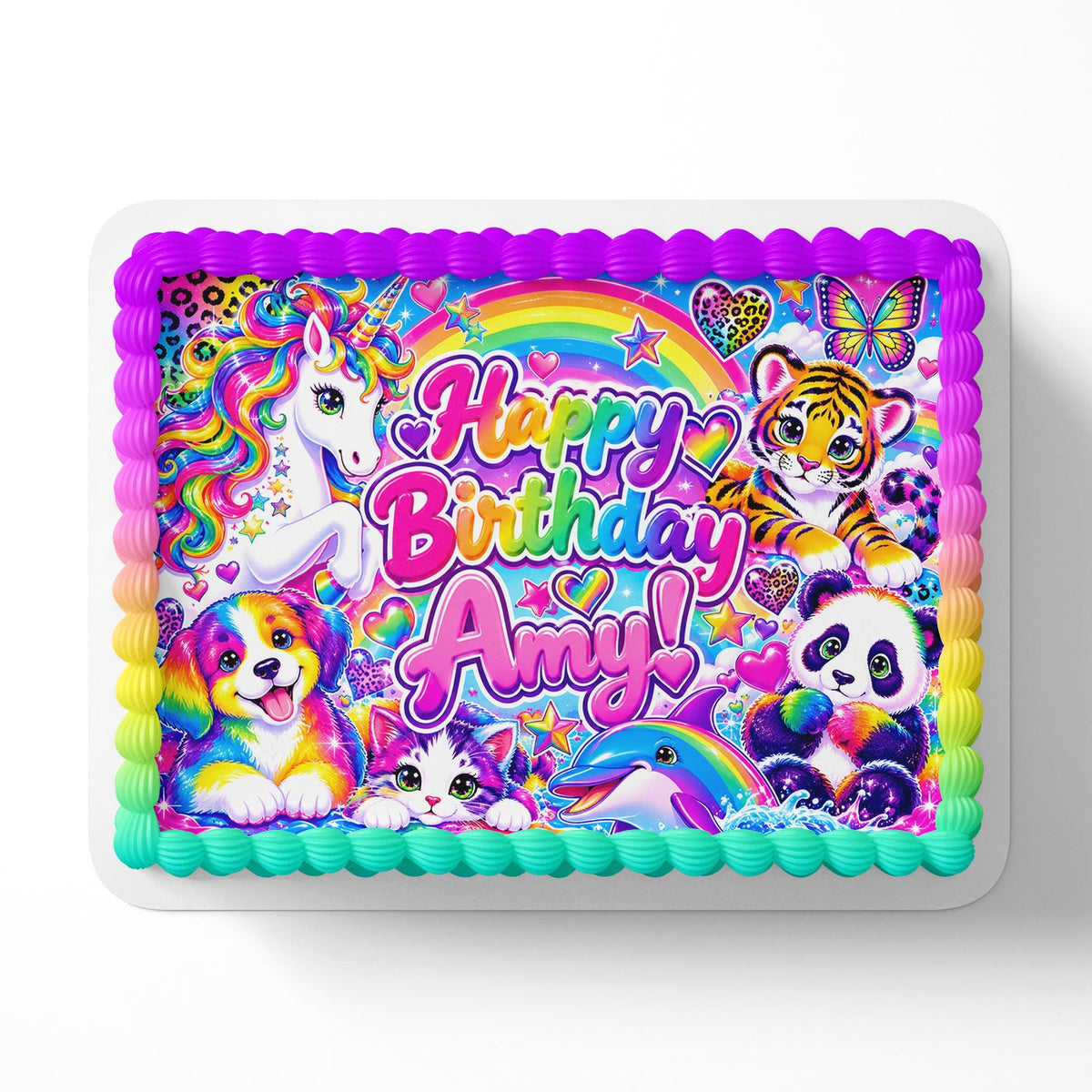 Art Colorful Art Whimsical Edible Cake Topper | Birthday Cake Decoration | Photo Cake Image | Custom Edible Cake Topper