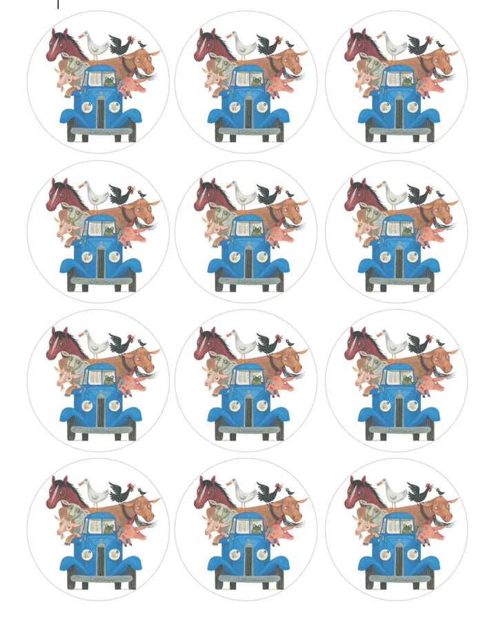 Little Blue Truck Edible Cupcake Toppers Icing Sheet or Wafer Paper