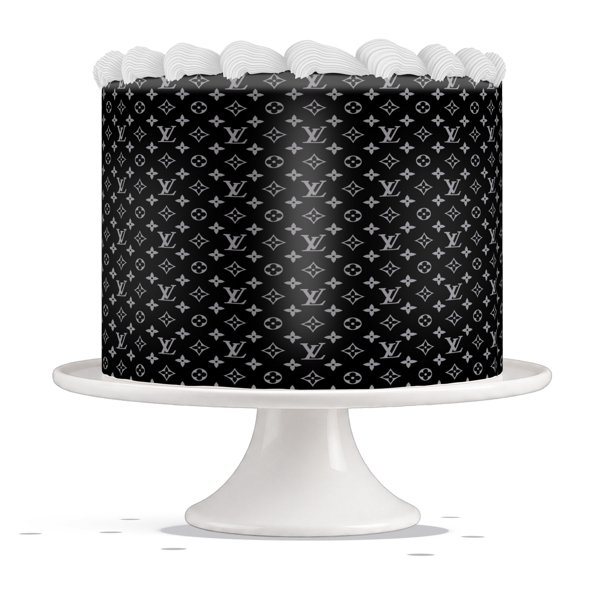 Louis Monogram Black Edible Cake Wrap Strip ā Icing Sheet Cake Si - Edible Cake Topper | Icing Sheet | Birthday Cake Decoration