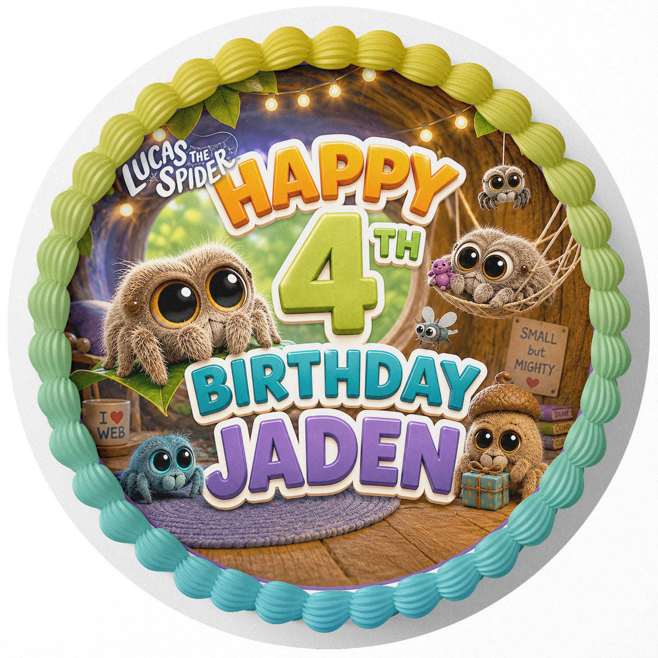Luca the Spider Kids Custom Edible Cake Image Topper Decoration Icing Sheet