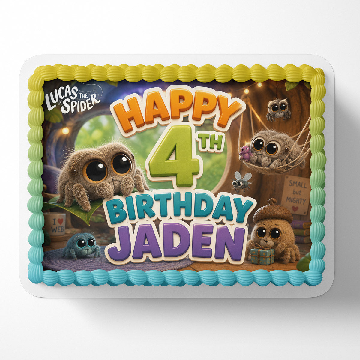 Luca the Spider Kids Custom Edible Cake Image Topper Decoration Icing Sheet