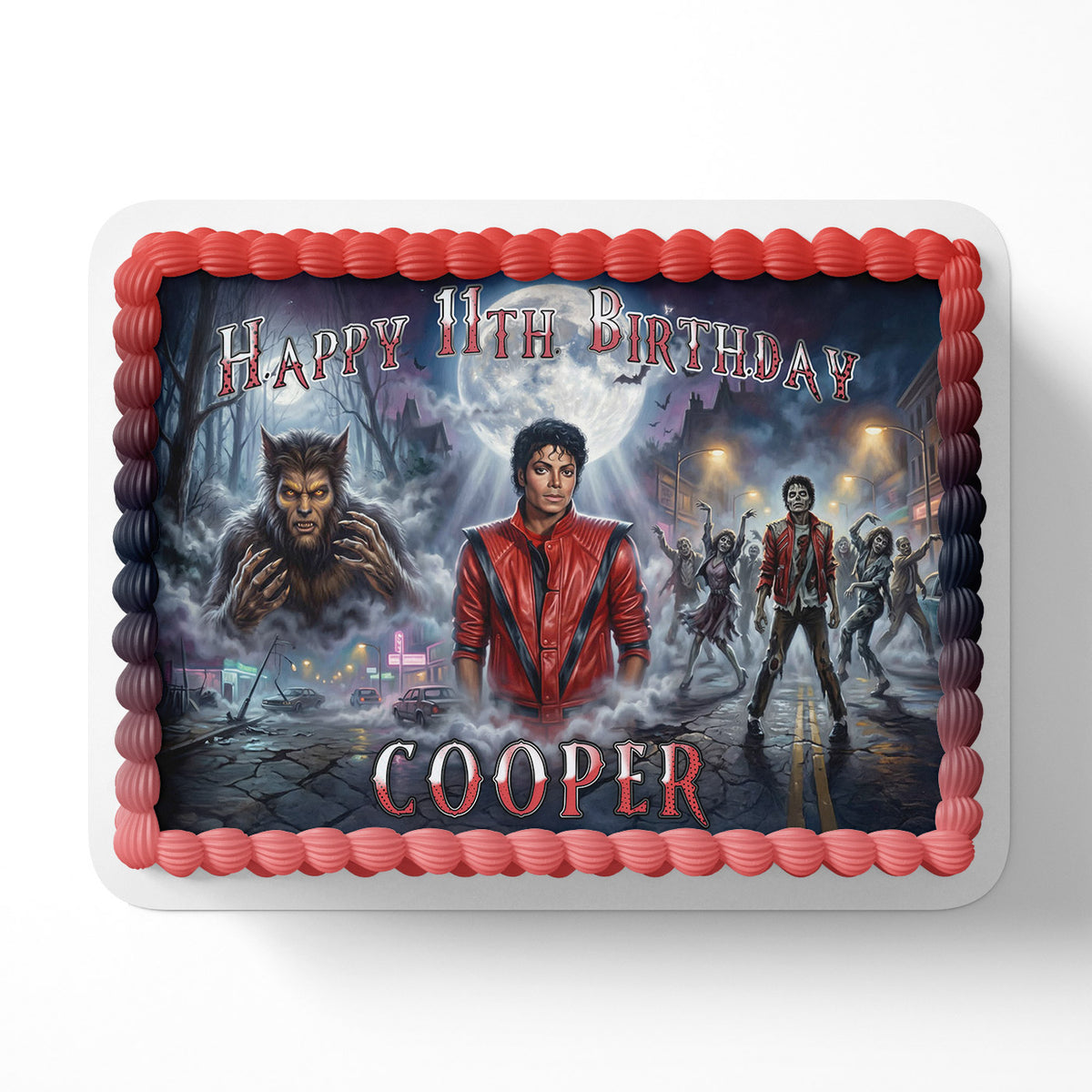 Michael Jackson Thriller Album Icing Sheet - Edible Cake Topper | Birthday Cake Decoration | Photo Cake Image