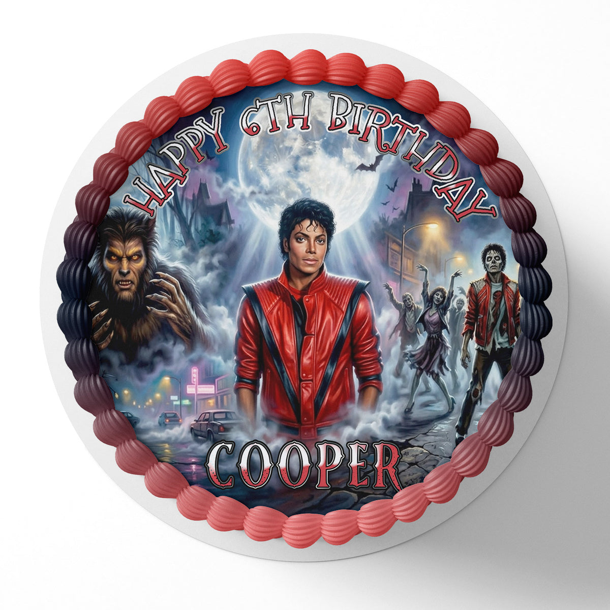 Michael Jackson Thriller Album Icing Sheet - Edible Cake Topper | Birthday Cake Decoration | Photo Cake Image
