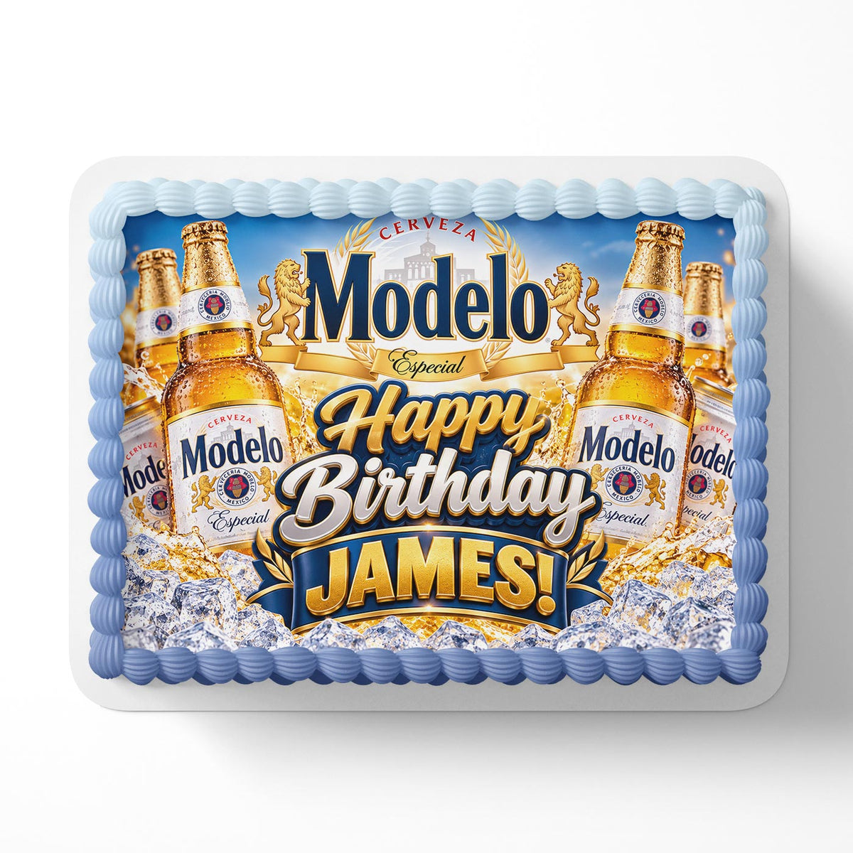 Modelo Beer Edible Cake Topper Birthday Cake Decoration Photo Cake Image Custom Edible Cake Topper