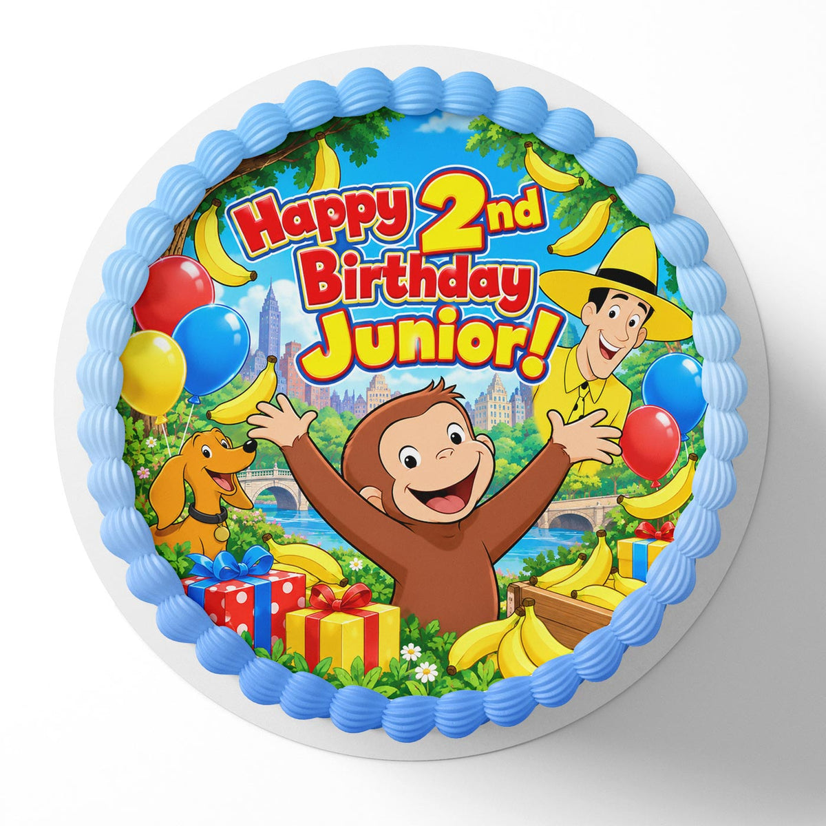 Curious George Kids Toddlers Edible Cake Topper | Birthday Cake Decoration | Photo Cake Image | Custom Edible Cake Topper