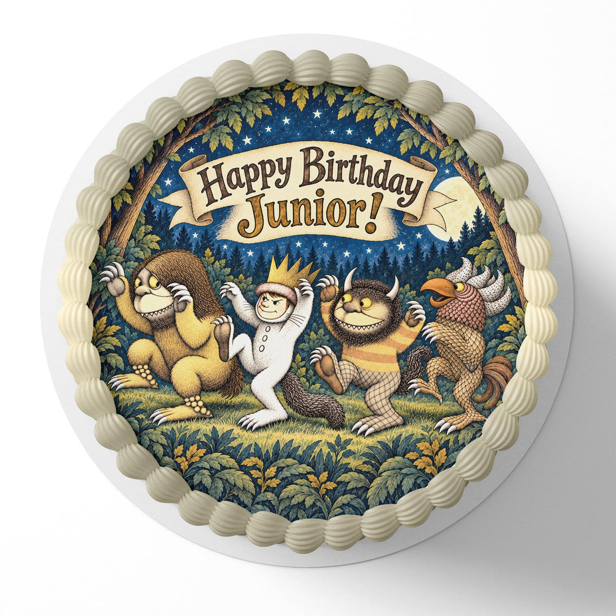 Where the Wild Things Are Kids Toddlers Edible Cake Topper | Birthday Cake Decoration | Photo Cake Image | Custom Edible Cake Topper